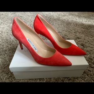 Manolo Blahnik Orange Suede